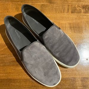 Vince Gray Suede Slip-On Sneakers